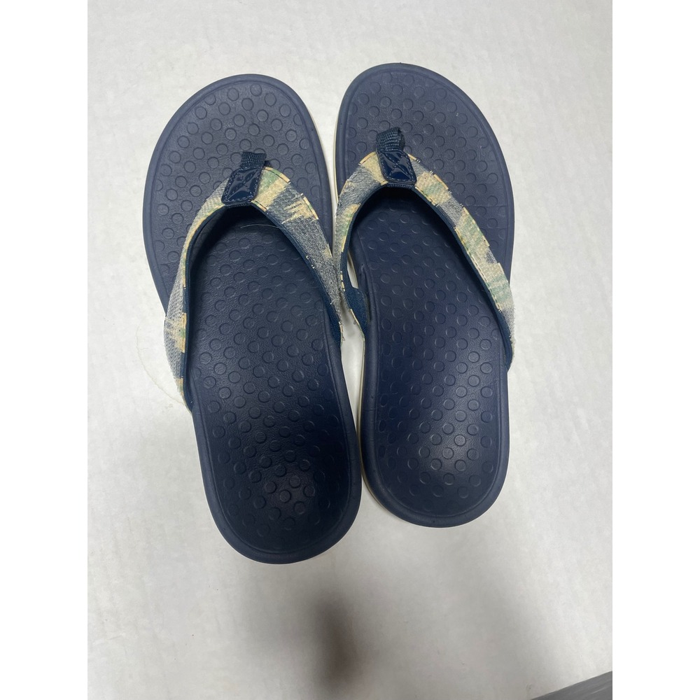 Vionic Tide Sequins Navy Blue Camo Orthotic Flip Flop Sandals Womens 6